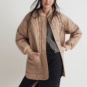 NWT Madewell | Tan Quilted Houndstooth Wool Jacket